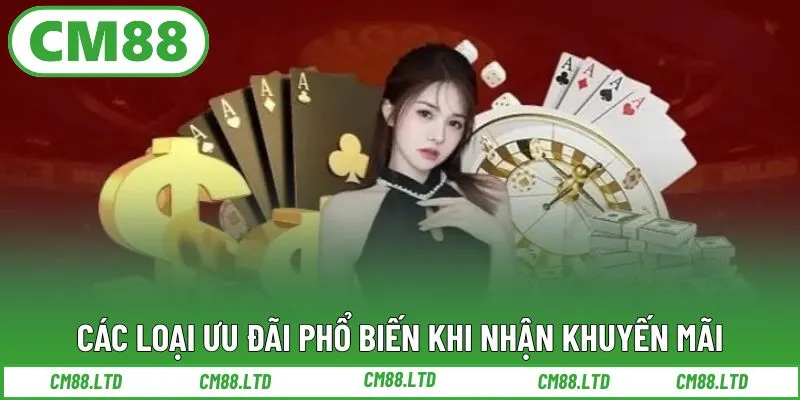 Các loại ưu đãi phổ biến khi nhận khuyến mãi